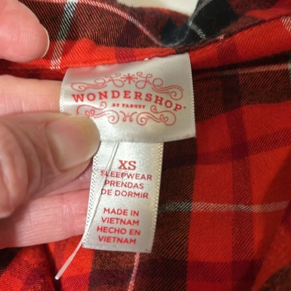 Wondershop Red Plaid Christmas Matching Family Pajama Set size XS